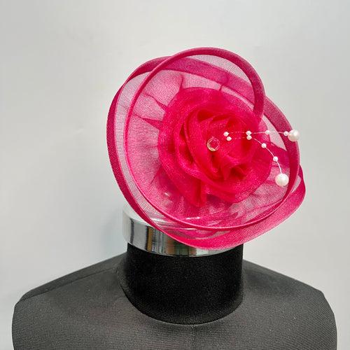 Twisted Dark Pink Fascinator