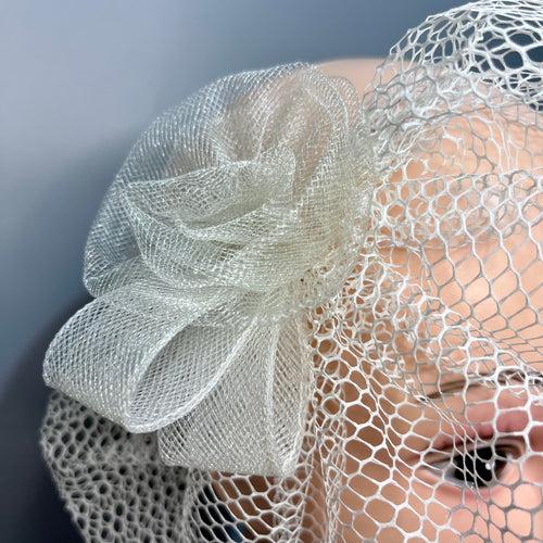 VICTORIA Ivory Veil Fascinator