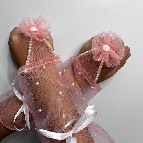 Blushing Elegance Pink Princess Gloves