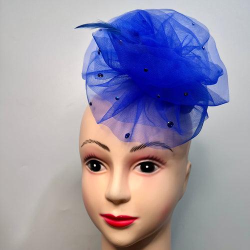 Royal Blue Ruffled Fascinator