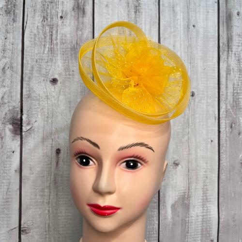 Sunlit Sparkle Yellow Fascinator Hat