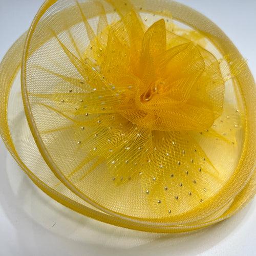 Sunlit Sparkle Yellow Fascinator Hat