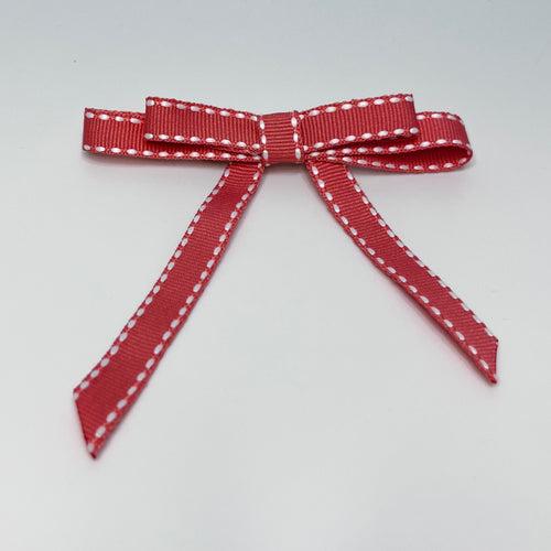 Coral Pink Ribbon Tail Bow