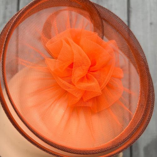 Twisted Orange Flower Fascinator