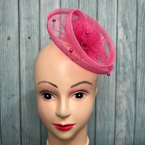 Gilded Enchantment Golden Sparkle Pink Fascinator Hat