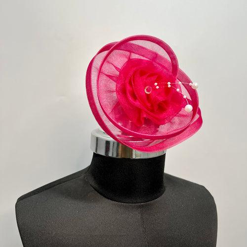 Twisted Dark Pink Fascinator