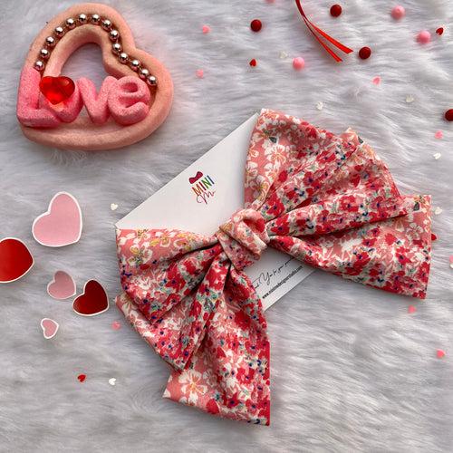 Love Blossoms Peach and Pink Hair Bow