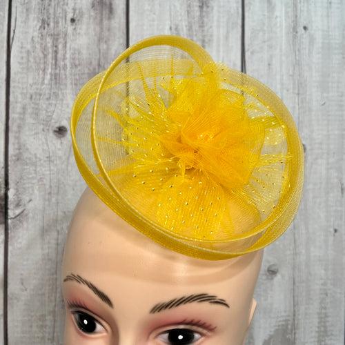 Sunlit Sparkle Yellow Fascinator Hat