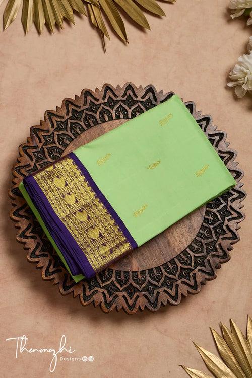 Pistachio Green Pure Silk Kanjivaram Saree