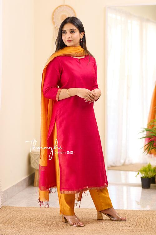 Maheshwari Silk Cotton Suit 10