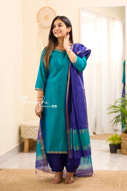 Maheshwari Silk Cotton Suit 16