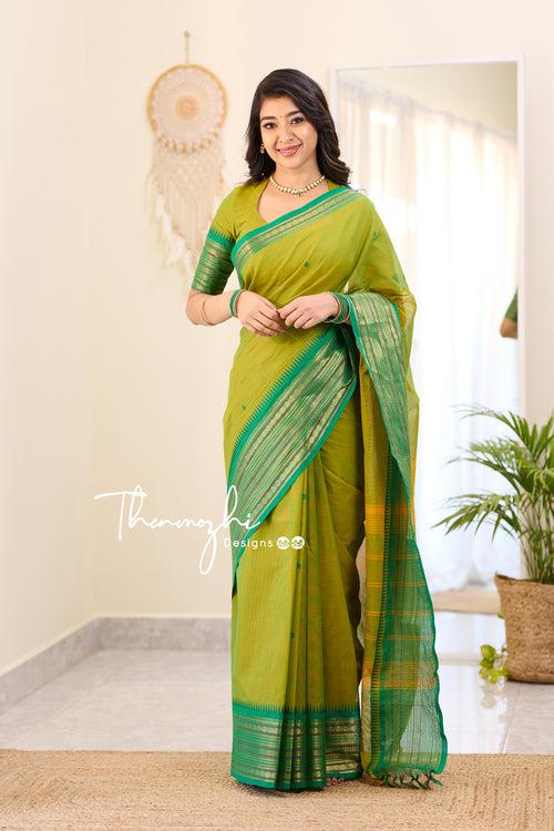 Akila - Green Chettinad Cotton Saree