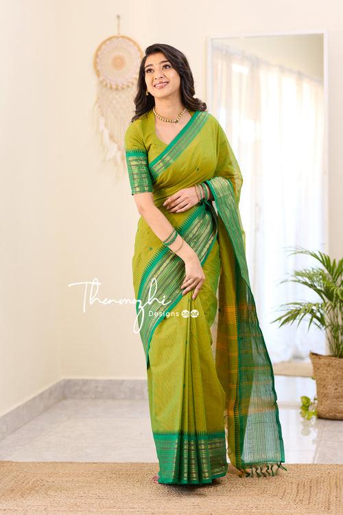 Akila - Green Chettinad Cotton Saree