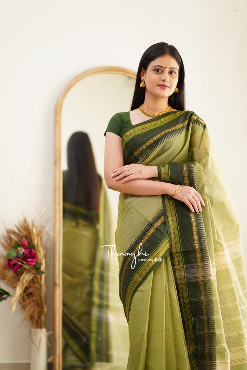 Elakya - Green Chetiinad Cotton Saree