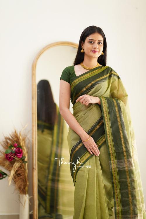 Elakya - Green Chetiinad Cotton Saree