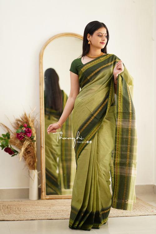 Elakya - Green Chetiinad Cotton Saree