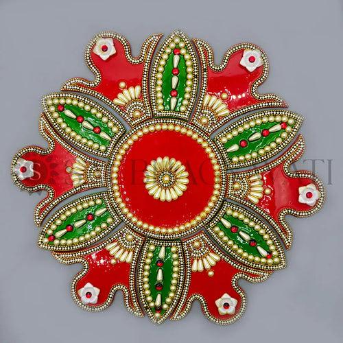 13 Piece's Decorative Wooden Rangoli Design - Floor or Table Decoration