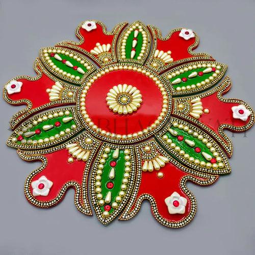 13 Piece's Decorative Wooden Rangoli Design - Floor or Table Decoration