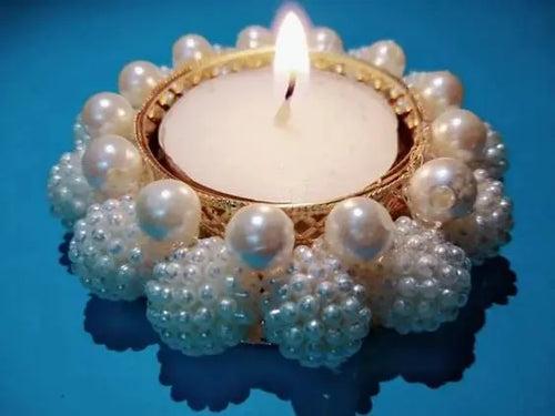 Buy Handmade Pearl Tea Light Candle Holder