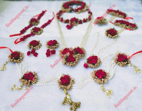 Red Flower Jewellery - Haldi & Baby Shower Jewellery