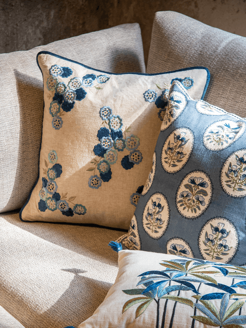 Fleur Cushion Cover (Sapphire)