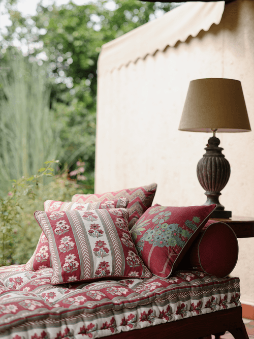 Riverine Bloom Cushion Cover (Merlot)