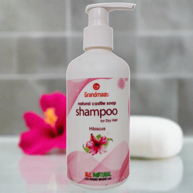 All Natural castile soap based Hibiscus Shampoo for Dry hair