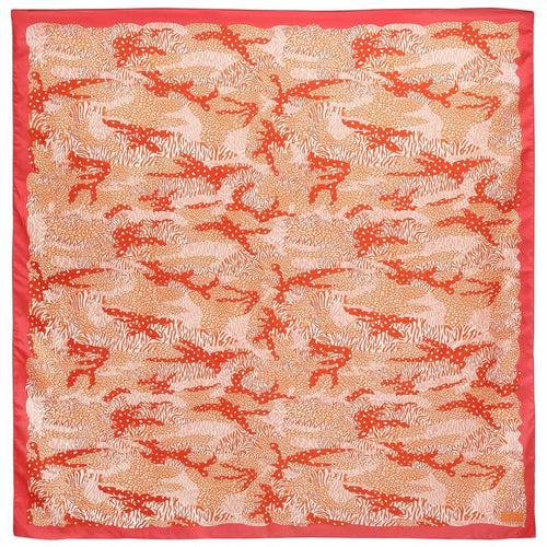 Orange Big Cat Camo Silk Scarf