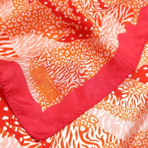 Orange Big Cat Camo Silk Scarf