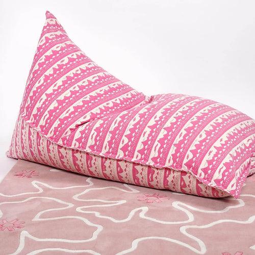 Pink Belle Mare Woven Bean Bag