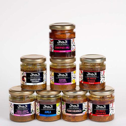 Sample Pack of 8 Pickles & Chutneys | Tangy, Spicy & Chatpata Flavors