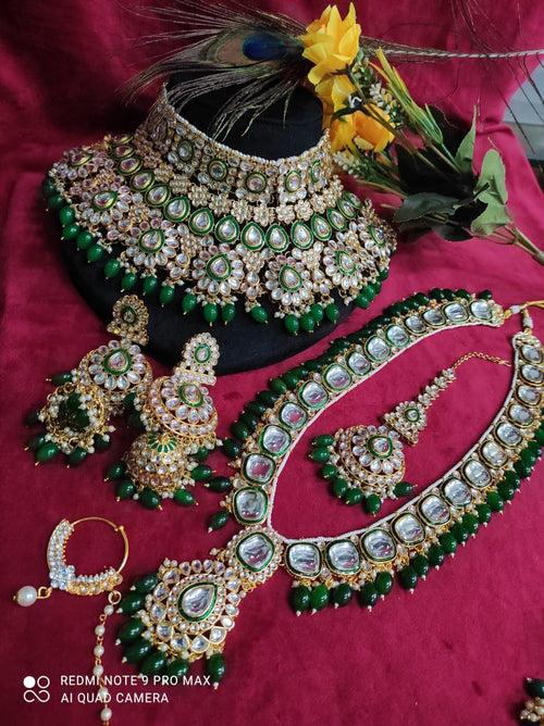 Contemporary Kundan Jewelry Ensemble