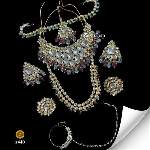 Vibrant Mosaic Kundan Necklace Ensemble