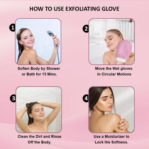 Exfoliating Glove For Dead Skin| Dead Skin Remover Bath Glove For Body For Tan Removal & Dead Skin