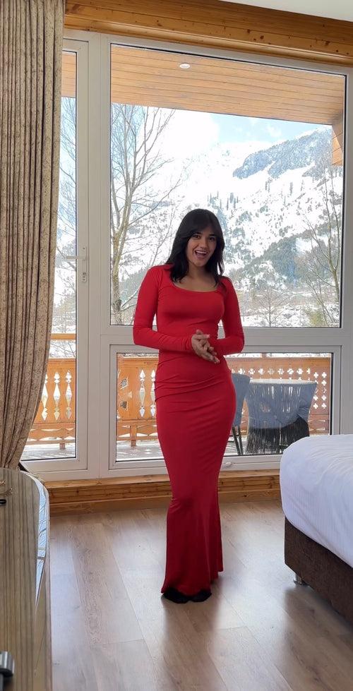 Skimss Bodycon Dress in Red