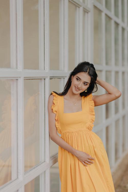 Juno Yellow Ruffle Maxi Dress