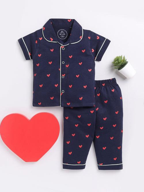 Blue "You're So Loved" Half Sleeve Night Suit