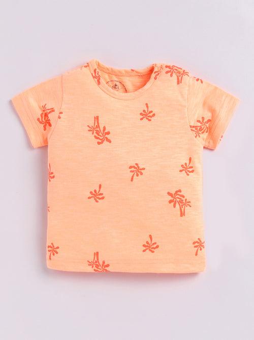 Orange Tropical Half Sleeve Co-ord Set