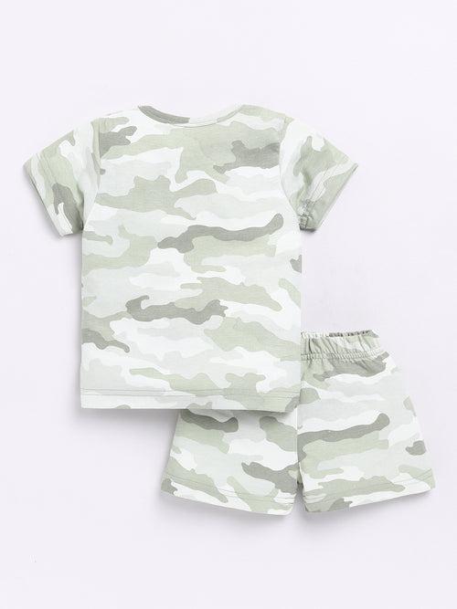 Green Camouflage Half Sleeve Co-ord Set