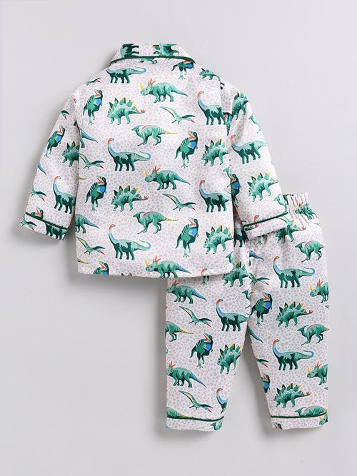 Green Dino Full sleeve Night Suit