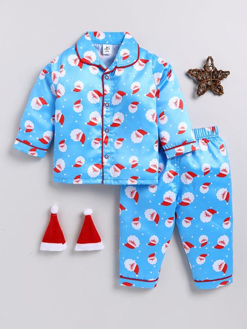 Blue Santa Full sleeve Night Suit