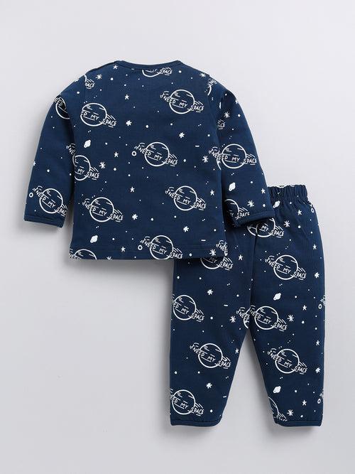 Blue Space Theme Full Sleeve Night Suit