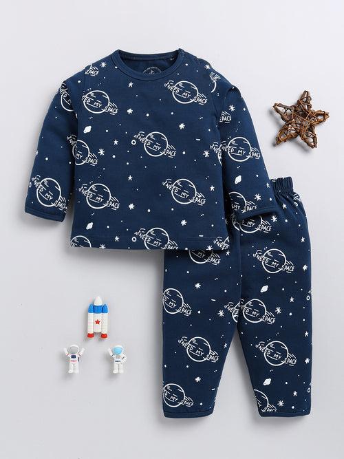 Blue Space Theme Full Sleeve Night Suit