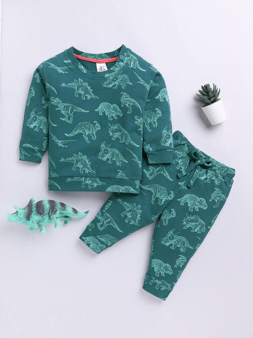 Teal Dino Printed Co-ord Set