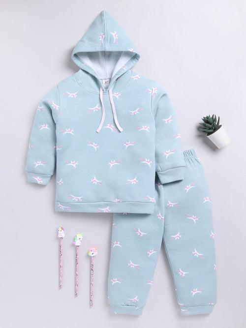 Green Unicorn Hoodie Set