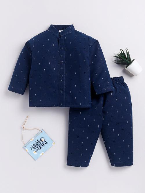 Blue Graphic Full Sleeve Night Suit