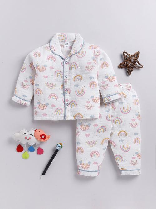 Multi Rainbow Full Sleeve Night Suit