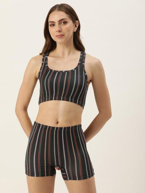 Striped Black Beach Co-ord Set