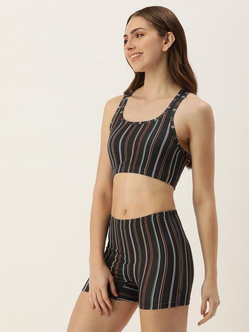 Striped Black Beach Co-ord Set