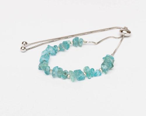 Aquamarine Chips With Silver Chain Lumba